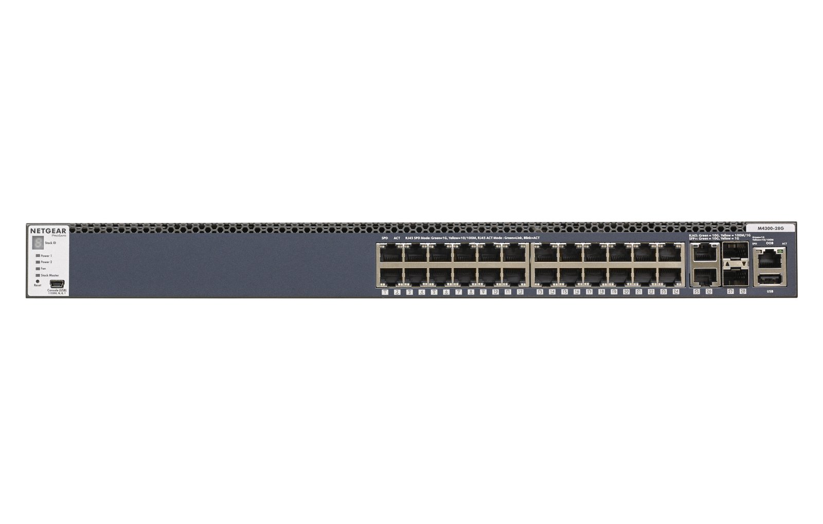 NETGEAR M4300-28G Managed L3 Gigabit Ethernet (10/100/1000) 1U Black GSM4328S-100NES