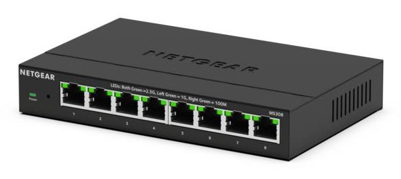 NETGEAR MS308 Unmanaged 2.5G Ethernet (100/1000/2500) Black MS308-100NAS