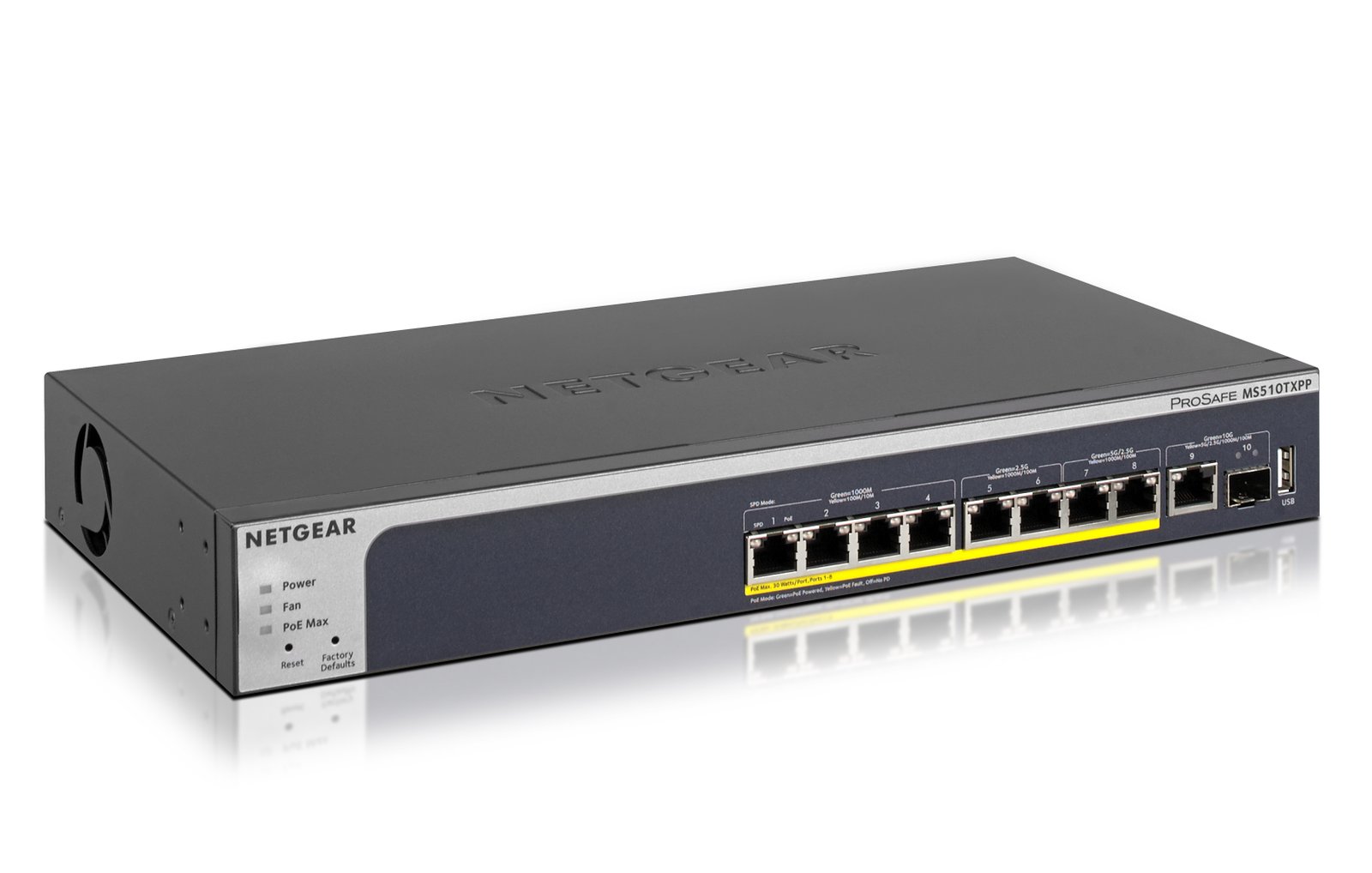 NETGEAR 10-Port PoE Multi-Gigabit/10G Smart Switch (MS510TXPP) MS510TXPP-100NAS