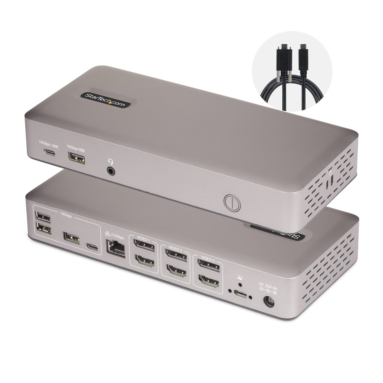 Startech Canada StarTech.com Triple-Monitor USB4 Docking Station, 4K 60Hz HDMI or DisplayPort, 100W 150N-USB4DOCK-TRIPLE