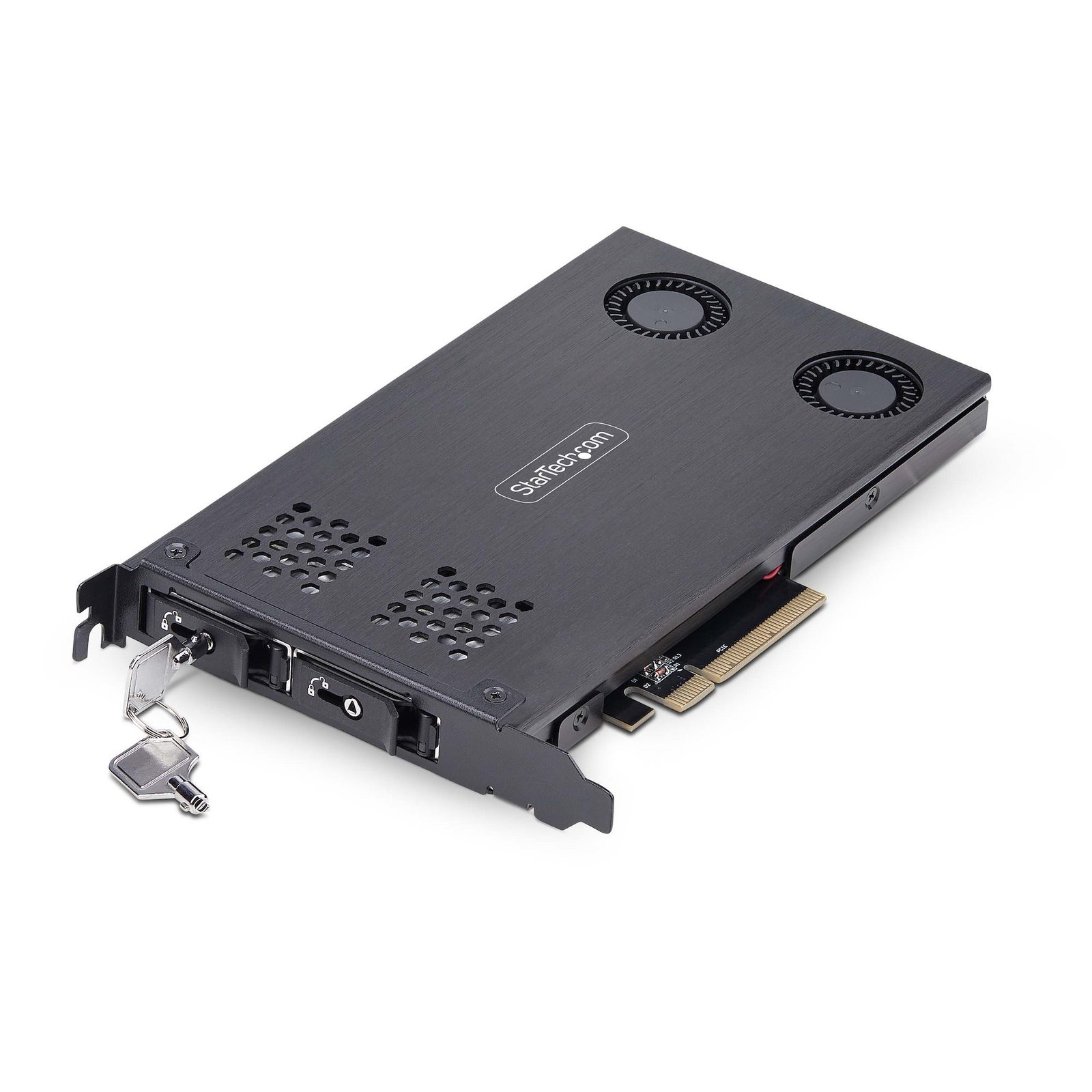Startech Canada StarTech.com Dual-Bay M.2 NVMe SSD to PCIe x8 Removable Mobile Rack; Bifurcation 2M2-REMOVABLE-PCIE