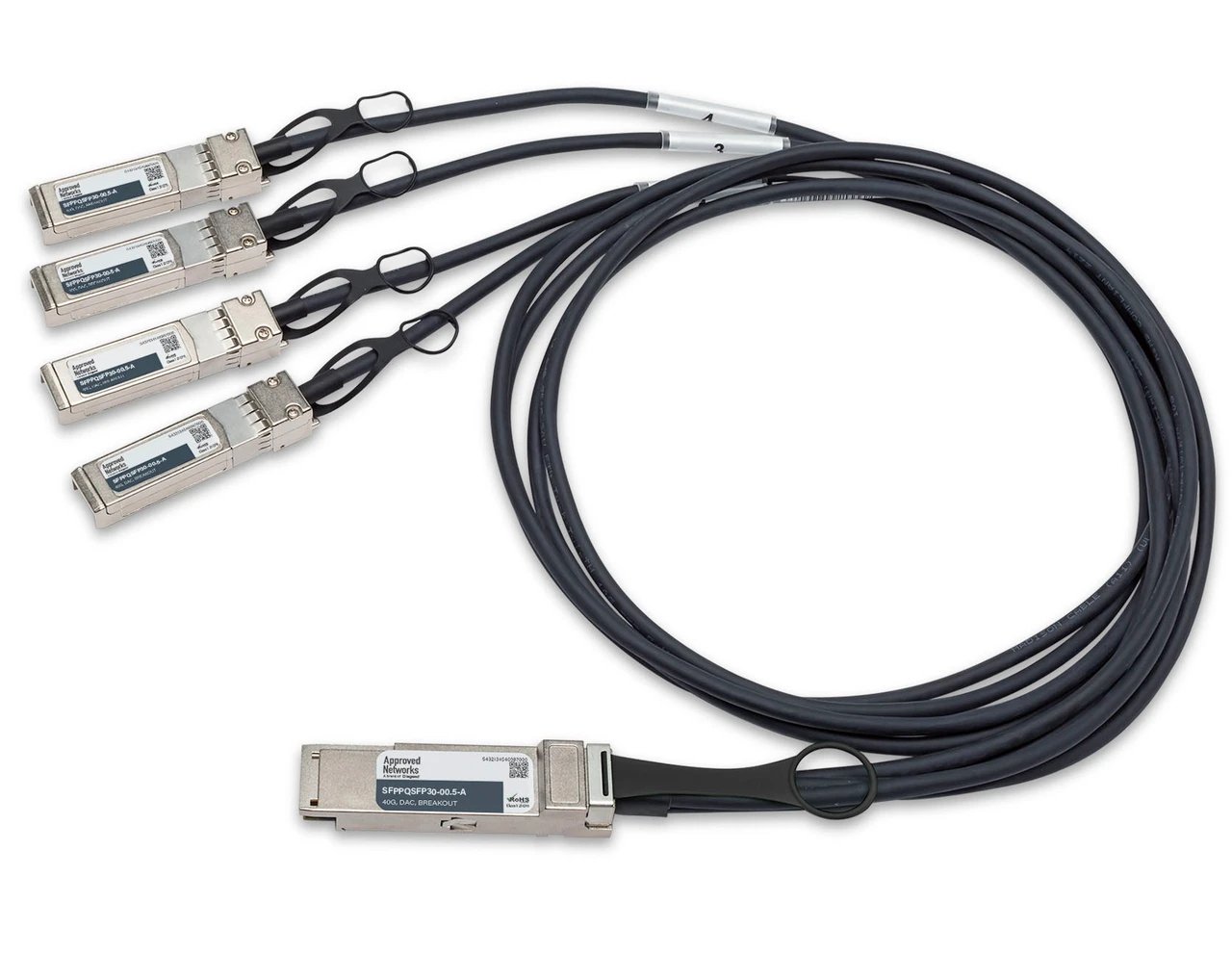 Legrand SFPPQSFP30-00.5-A InfiniBand/fibre optic cable 5 m QSFP+ 4x SFP+ Twinax Black