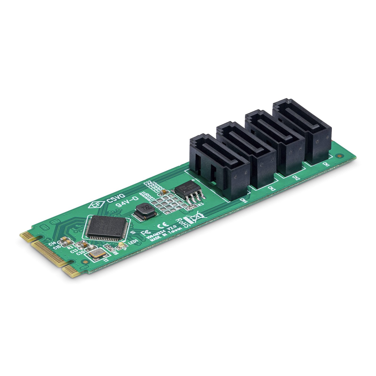 Startech Canada StarTech.com 4-Port M.2 to SATA Adapter Card, PCIe 3.0 HDD/SSD Expansion ASM1064 4P-SATA-M2-ADAPTER