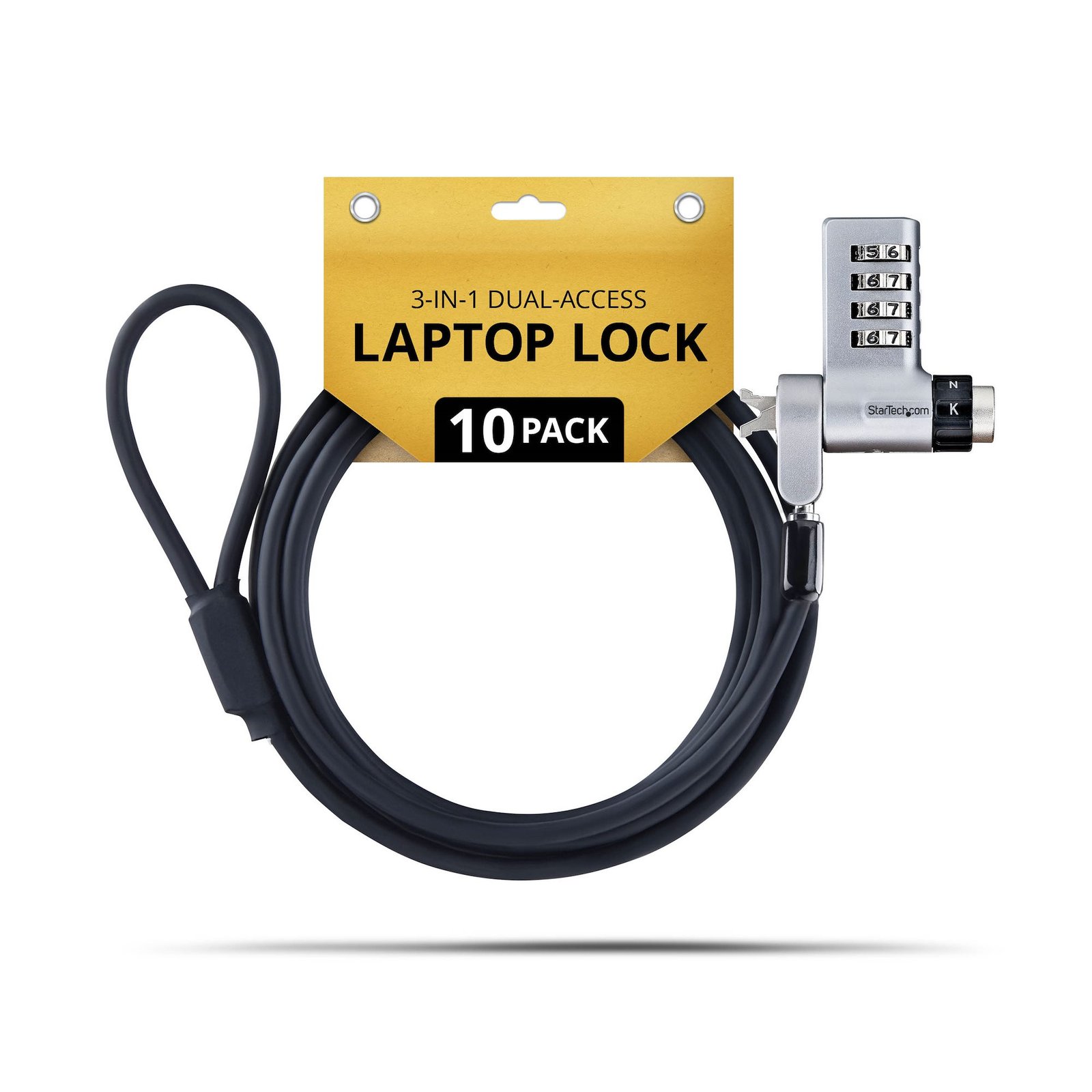 Startech Canada StarTech.com 10-Pack 3-in-1 Dual-Access Laptop Lock, 6.6ft (2m) Keyed UDUOKA10-LAPTOP-LOCK