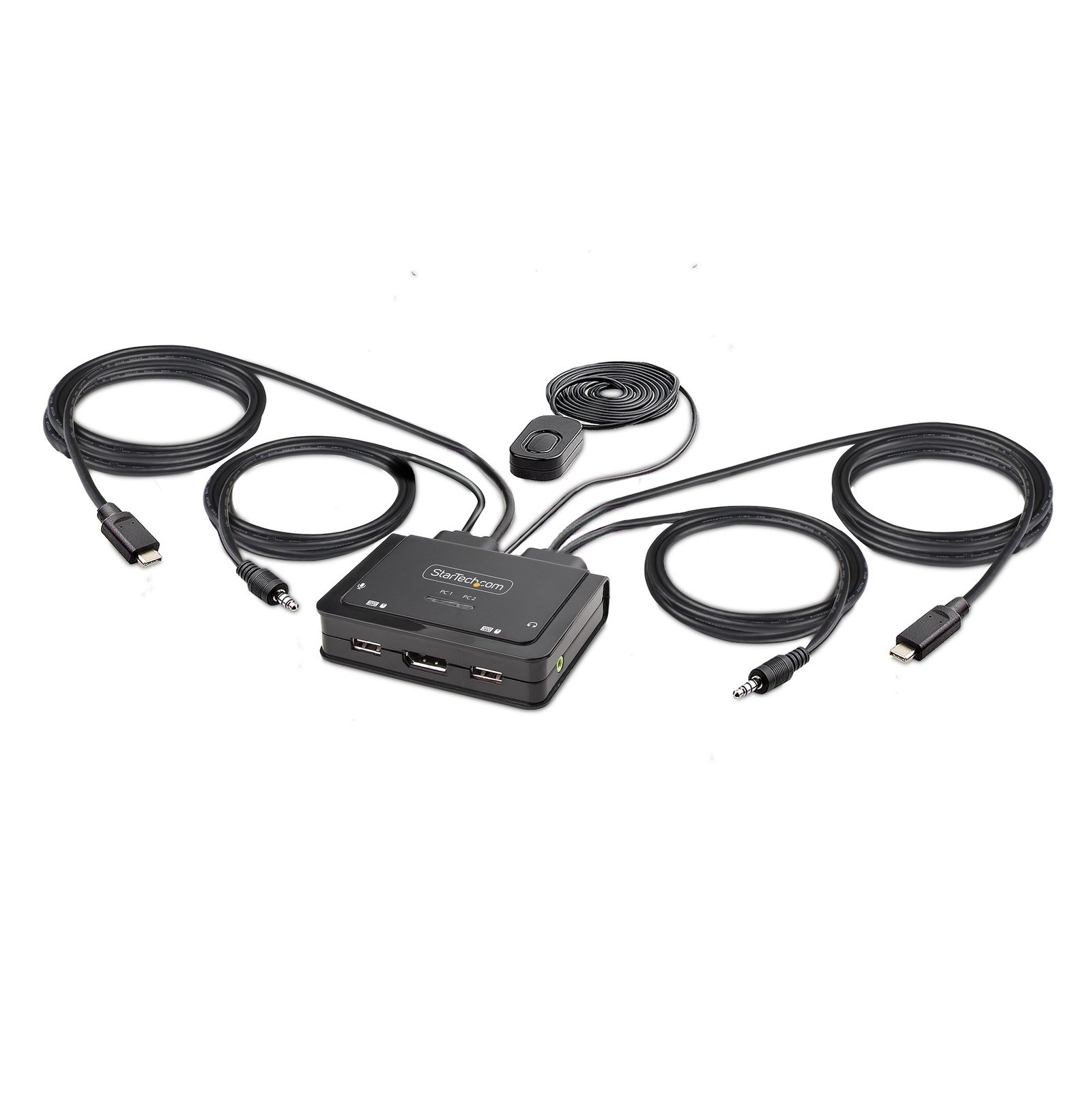 Startech Canada StarTech.com 2-Port USB-C Cable KVM Switch, 4K 60Hz DisplayPort Output, Compact C2-D46-UC2-CBL-KVM