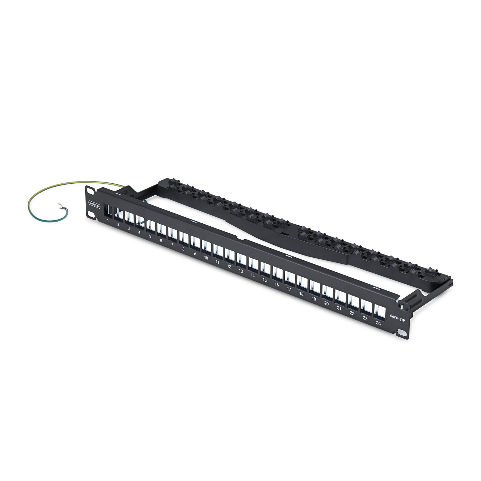 Startech Canada StarTech.com 24 Port 1U Blank Keystone Patch Panel with Cable Management Bar, C6PANELSTP241U