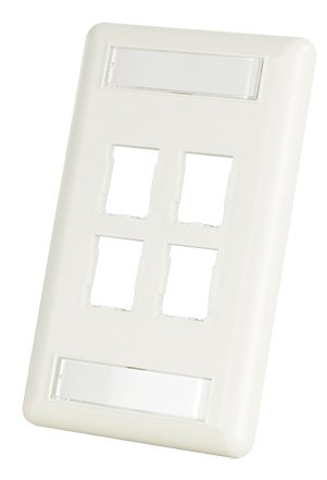 Legrand HDJ 4-Port Single-Gang Faceplate with Label Field 403HDJ14