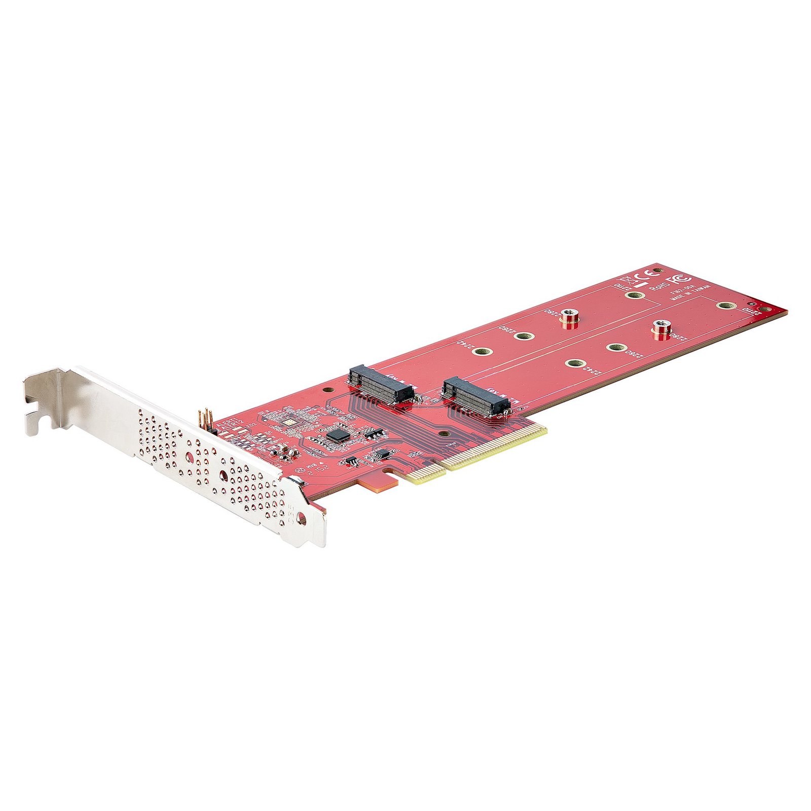 Startech Canada StarTech.com Dual M.2 PCIe SSD Adapter Card, x8 / x16 to NVMe or AHCI SSDs, PCI DUAL-M2-PCIE-CARD-B