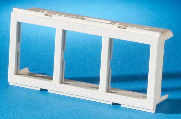 Legrand TracJack Adapter Plate for Furniture Opening, Three-Port, Fog White 42100009