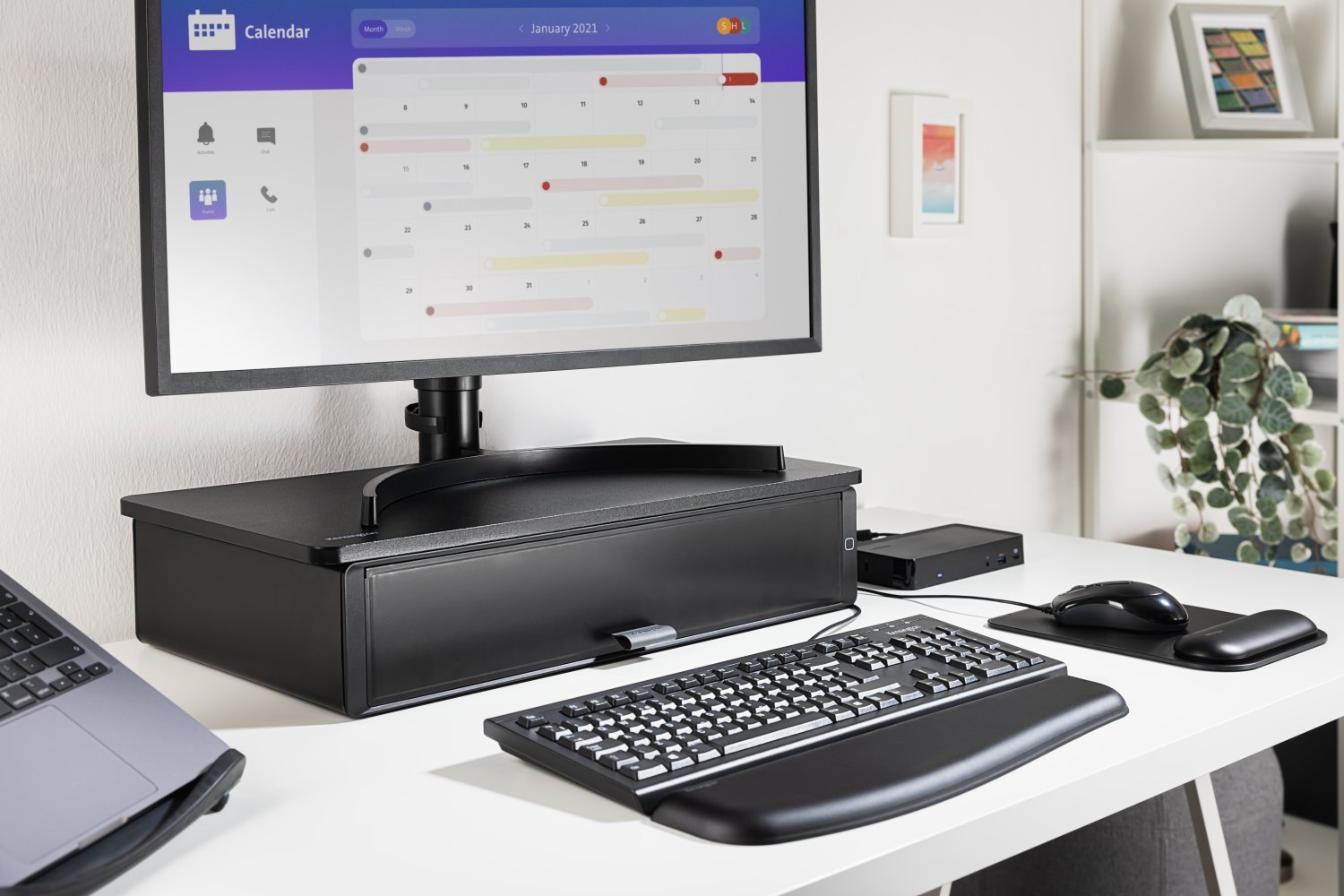 Kensington UVStand™ monitor stand with UVC sanitisation compartment K55100WW