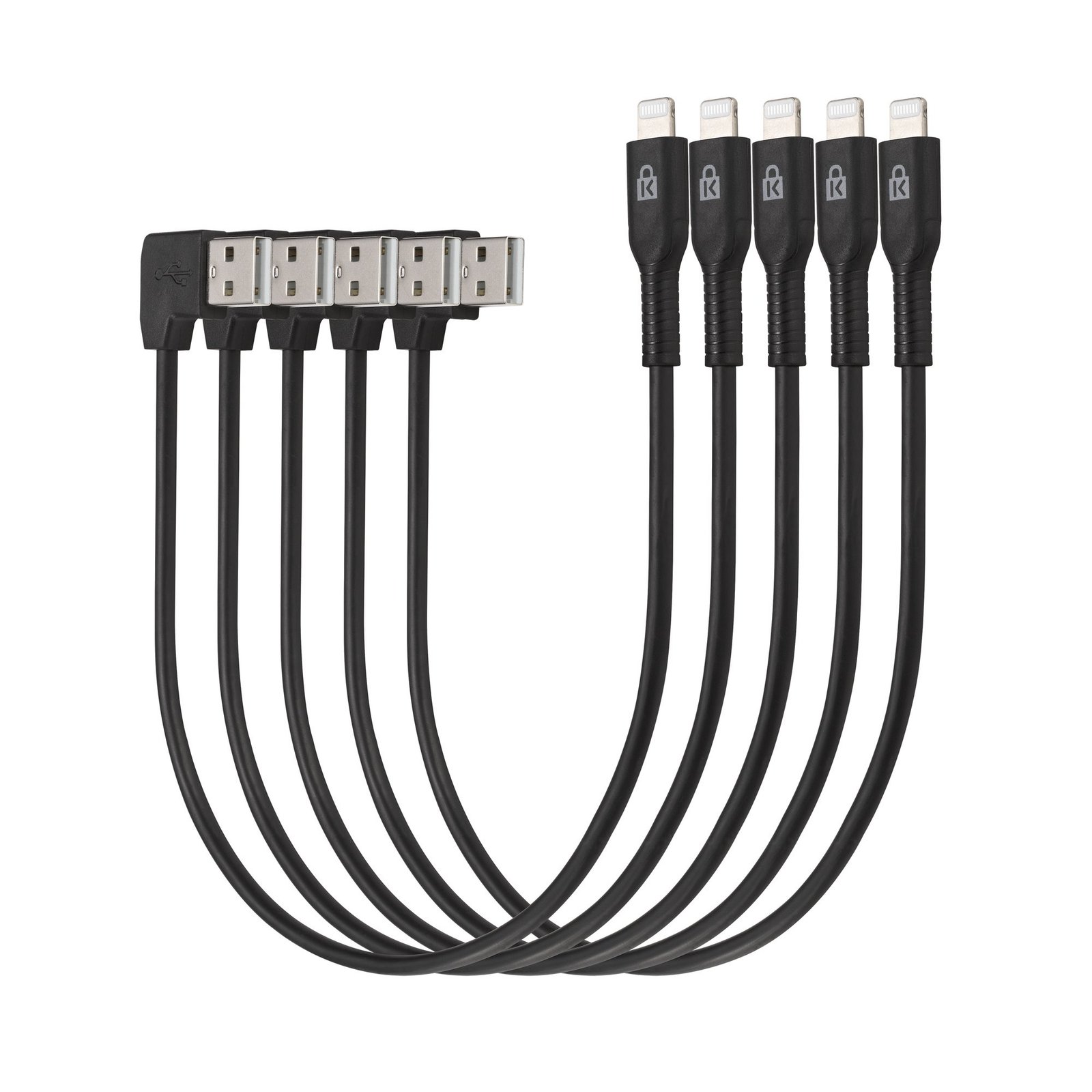 Kensington Charge & Sync Cable, Universal Tablet, USB to Lightning – 5 pack K67864WWA