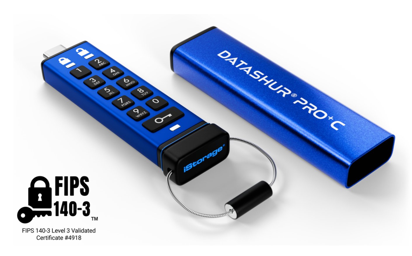Kanguru iStorage datAshur PRO+C 256GB | FIPS 140-3 Level 3 Certified | Secure USB Type-C drive | IS-FL-DA3C-256-256