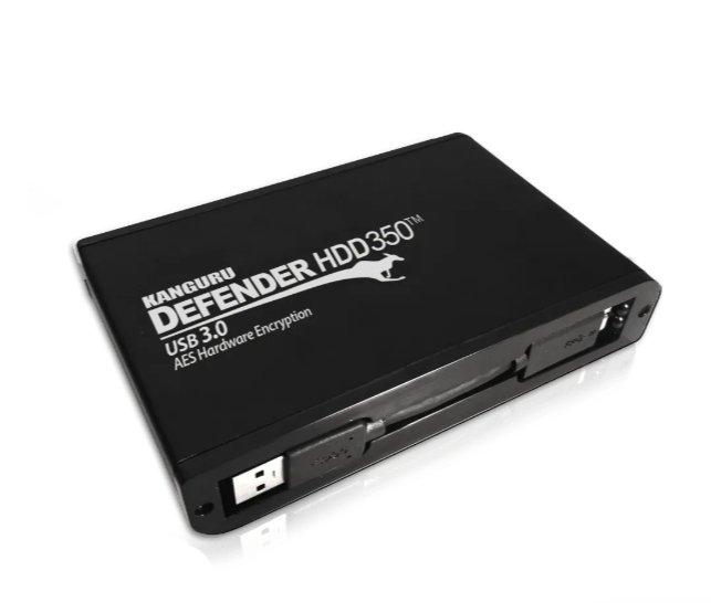 iStorage Kanguru Defender HDD350 2 TB| Secure External Hard Drive| FIPS 140-2 Certified | AES-XTS KDH3B-350F-2T