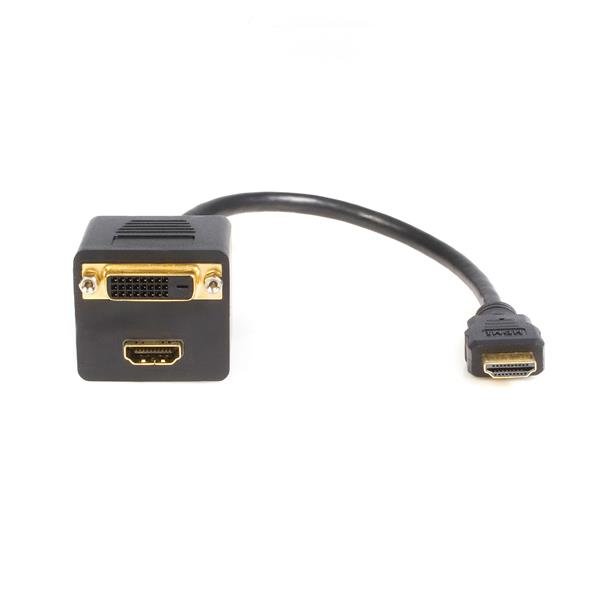 Startech Canada StarTech.com 1ft HDMI Splitter Cable, Male to DVI-D Female Adapter, Full HD HDMISPL1DH