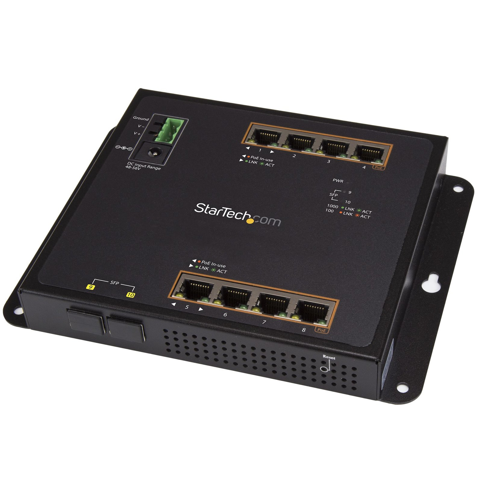 Startech Canada StarTech.com Industrial 8 Port Gigabit PoE+ Switch w/2 SFP MSA Slots - 30W - IES101GP2SFW