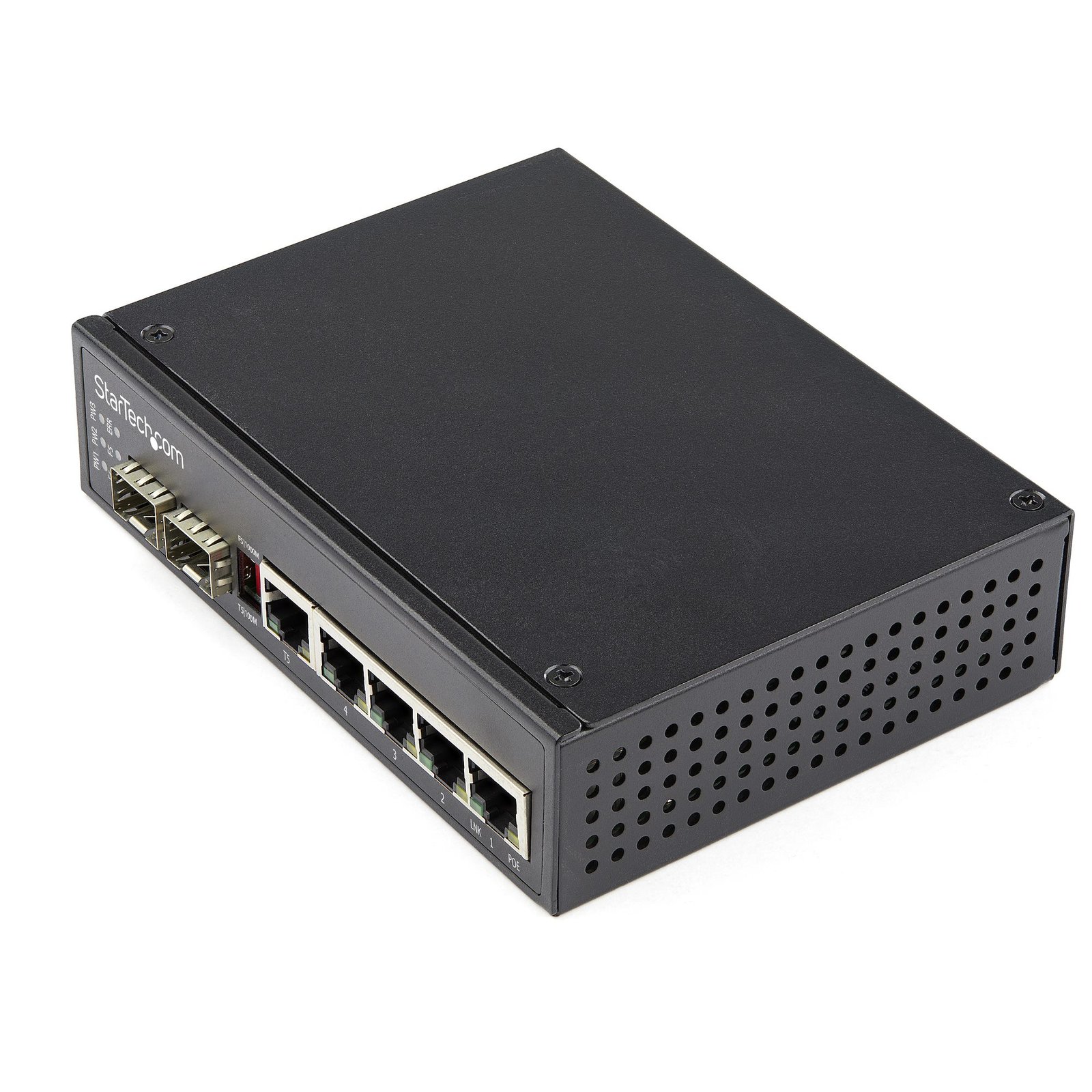 Startech Canada StarTech.com Industrial 6 Port Gigabit Ethernet Switch 4 PoE RJ45 +2 SFP Slots 30W IES1G52UPDIN