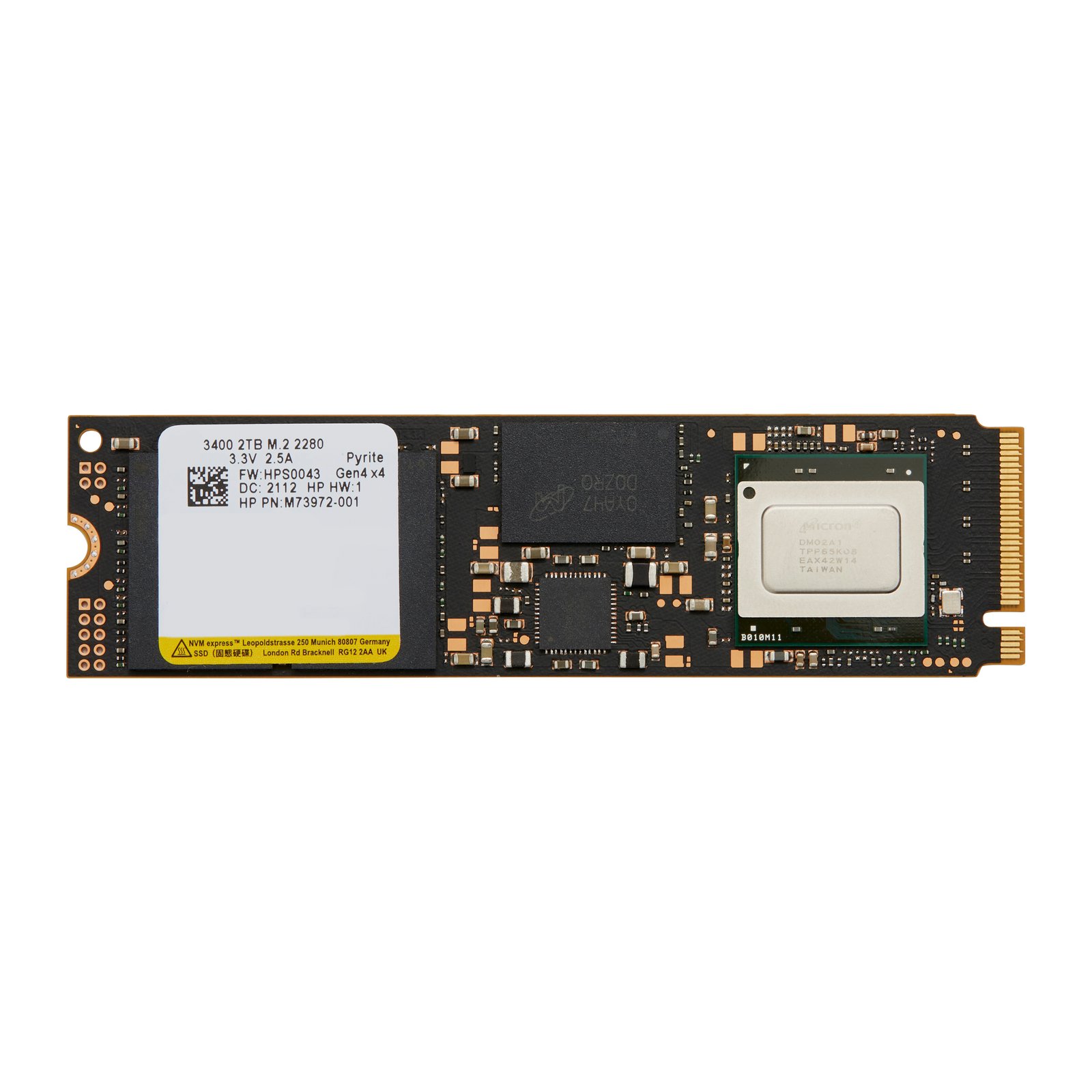 HP 2TB PCIe-4x4 NVMe TLC M.2 Solid State Drive 6D8L6AA