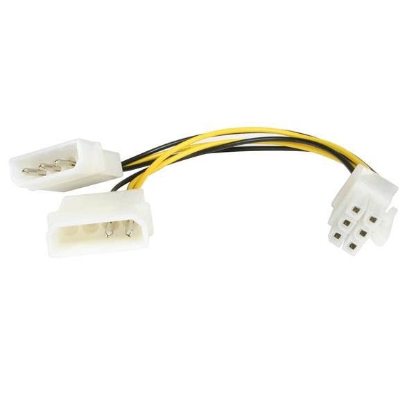 Startech Canada StarTech.com 6in LP4 to 6 Pin PCI Express Video Card Power Cable Adapter LP4PCIEXADAP