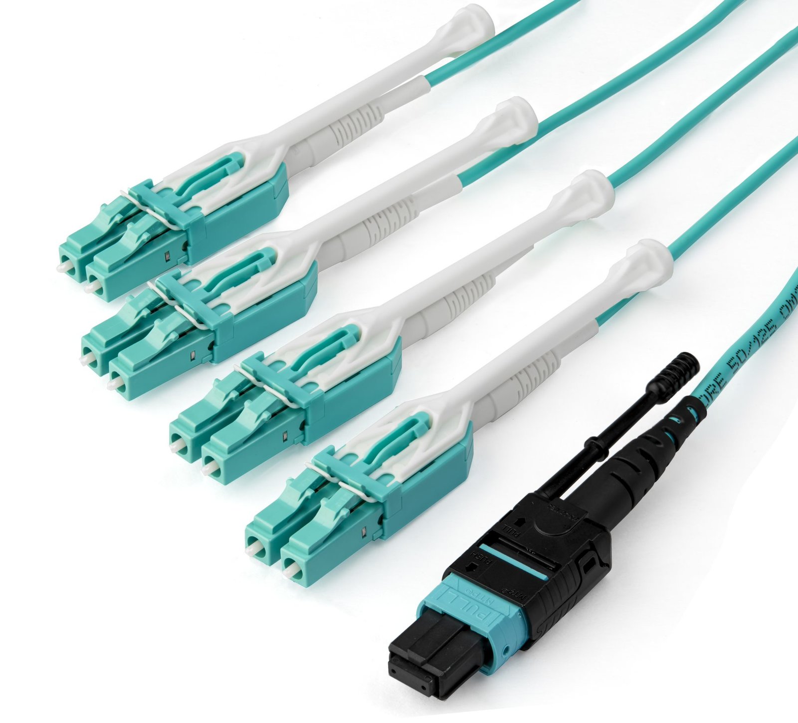 Startech Canada StarTech.com 1m (3ft) MTP(F)/PC to 4x LC/PC Duplex Breakout OM3 Multimode Fiber MPO8LCPL1M