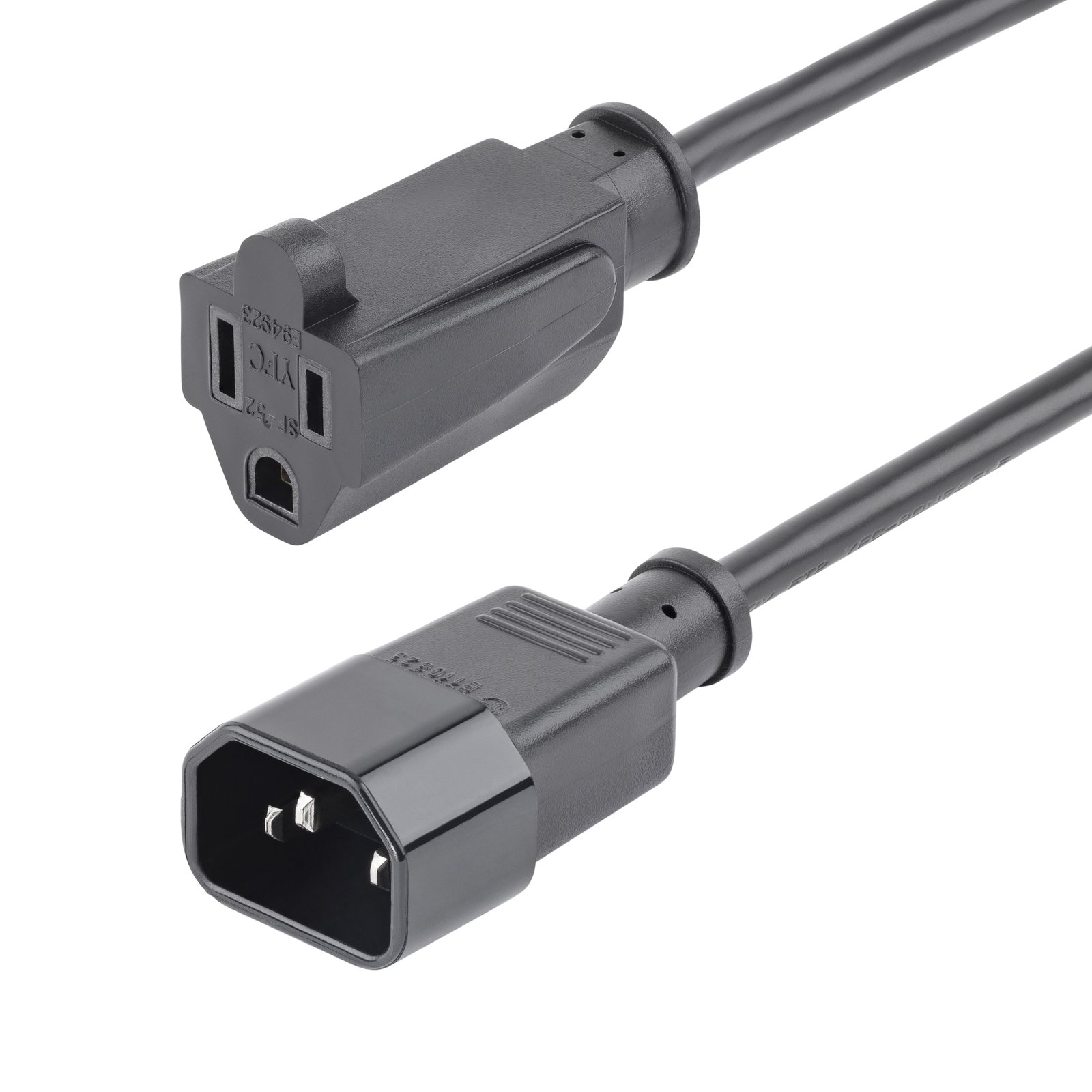 Startech Canada StarTech.com 1ft (30cm) Power Extension Cord, IEC 60320 C14 to NEMA 5-15R, 10A PAC10010PK
