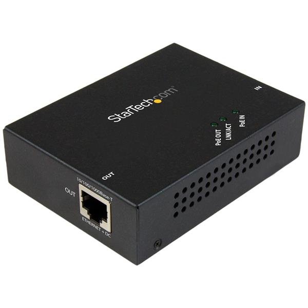 Startech Canada StarTech.com 1-Port Gigabit PoE+ Extender - 802.3at and 802.3af - 100 m (330 ft) - POEEXT1GAT