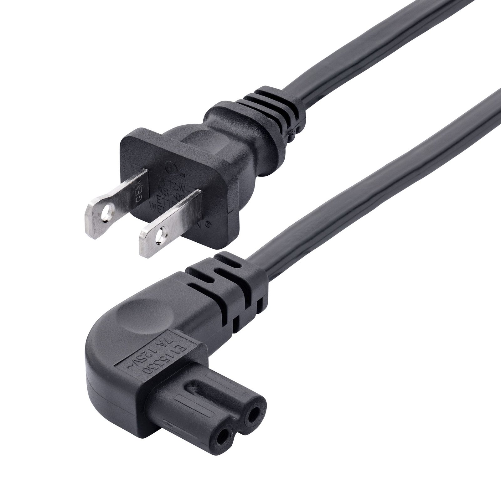 Startech Canada StarTech.com 3ft (1m) Laptop Power Cord, NEMA 1-15P to Right Angle C7, 7A 125V, PXT101NB-STRA-3F