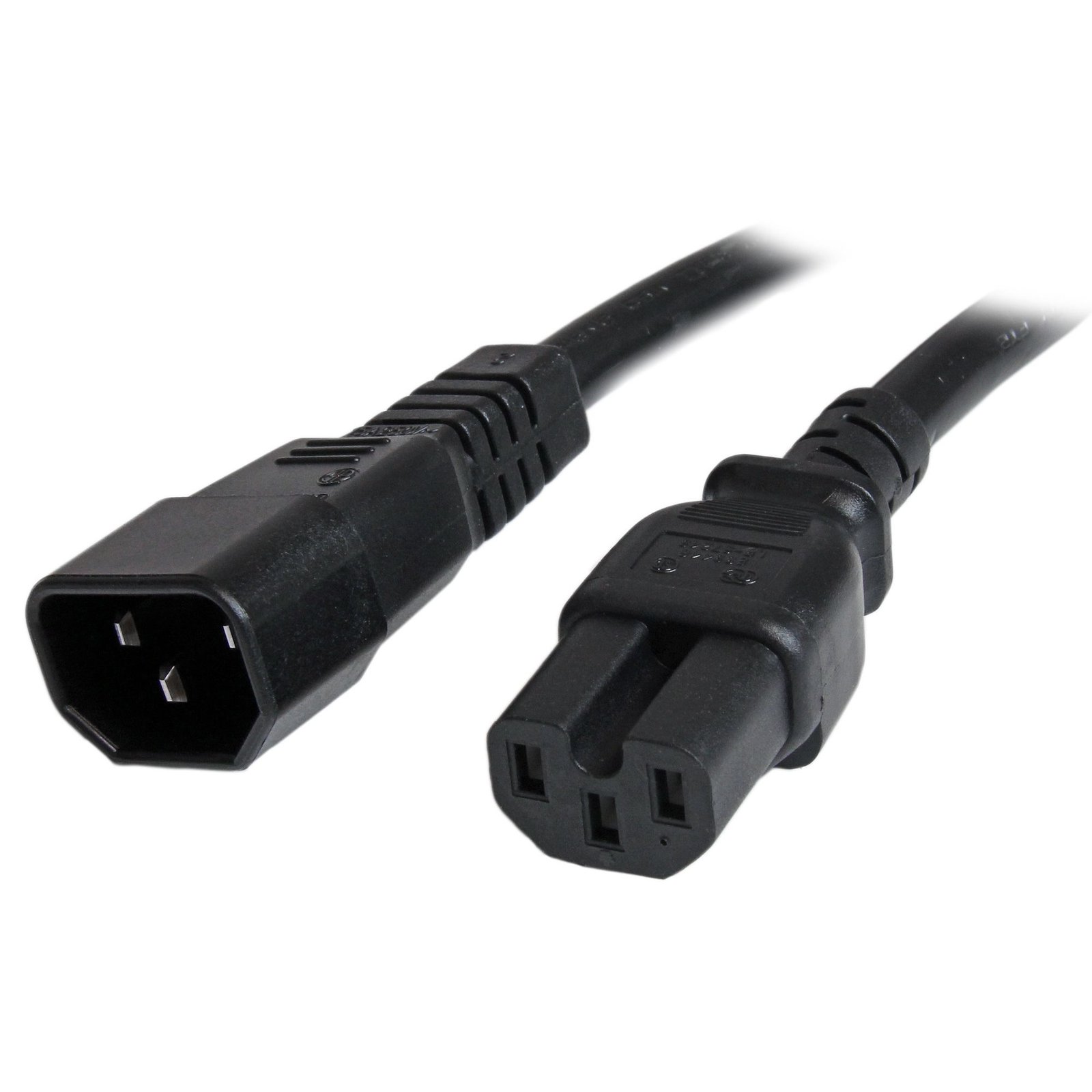 Startech Canada StarTech.com 6ft (1.8m) Heavy Duty Extension Cord, IEC 320 C14 to C15 Black 15A PXTC14C156