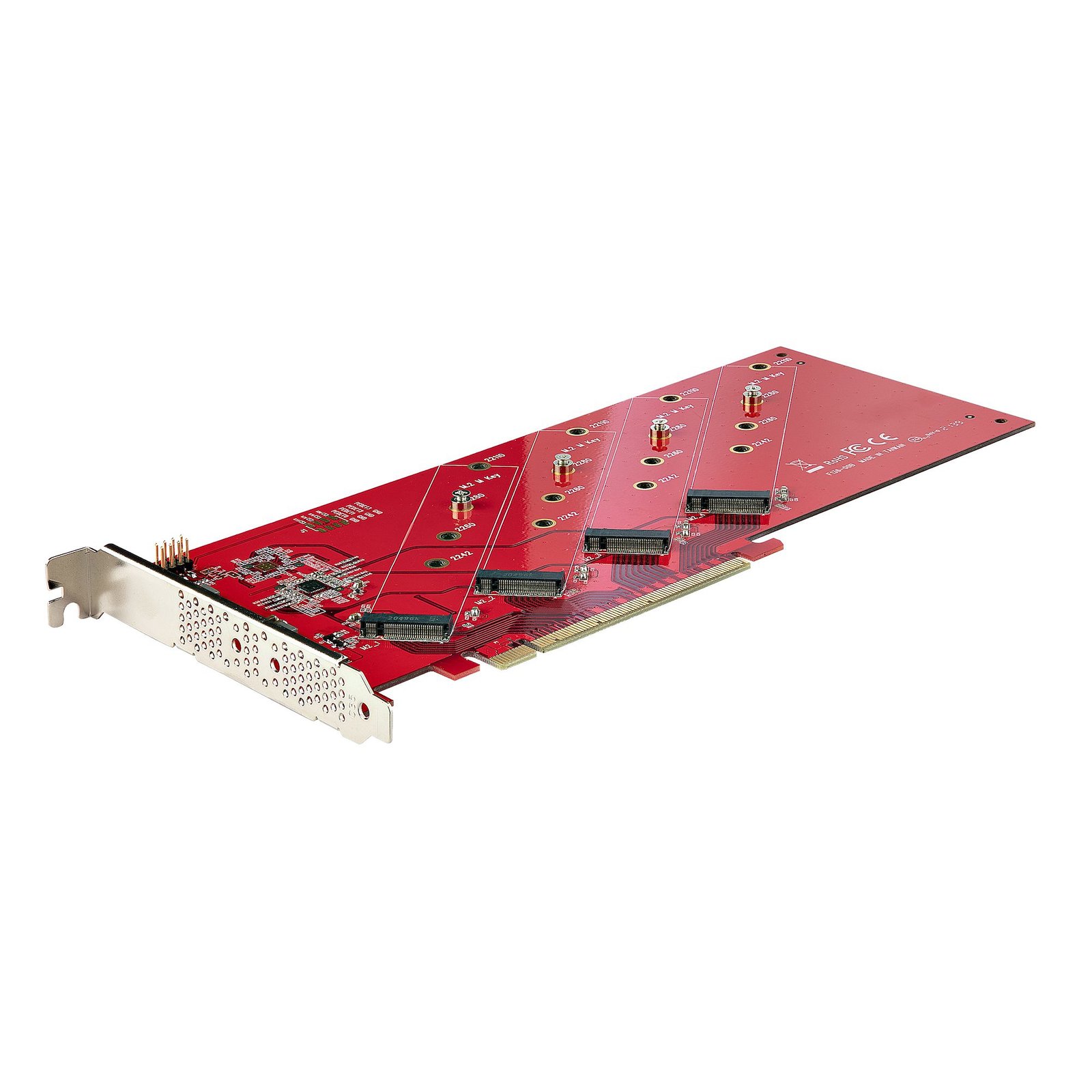 Startech Canada StarTech.com Quad M.2 PCIe Adapter Card, x16 to NVMe or AHCI SSDs, PCI Express 4.0, QUAD-M2-PCIE-CARD-B