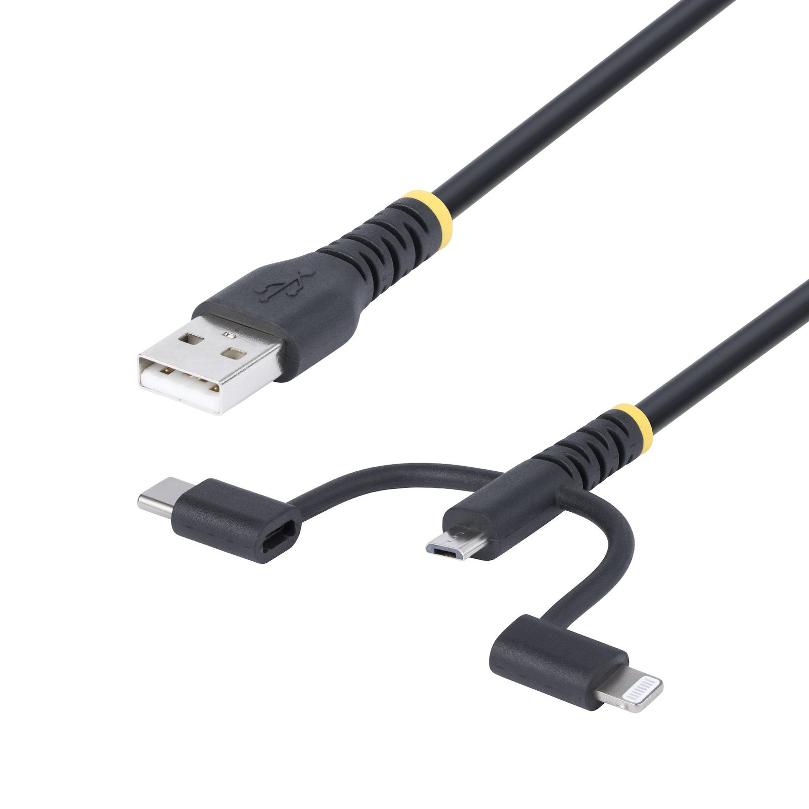 Startech Canada StarTech.com 3.3ft (1m) Rugged USB Multi Charging Cable, to RLTCUB1MBK