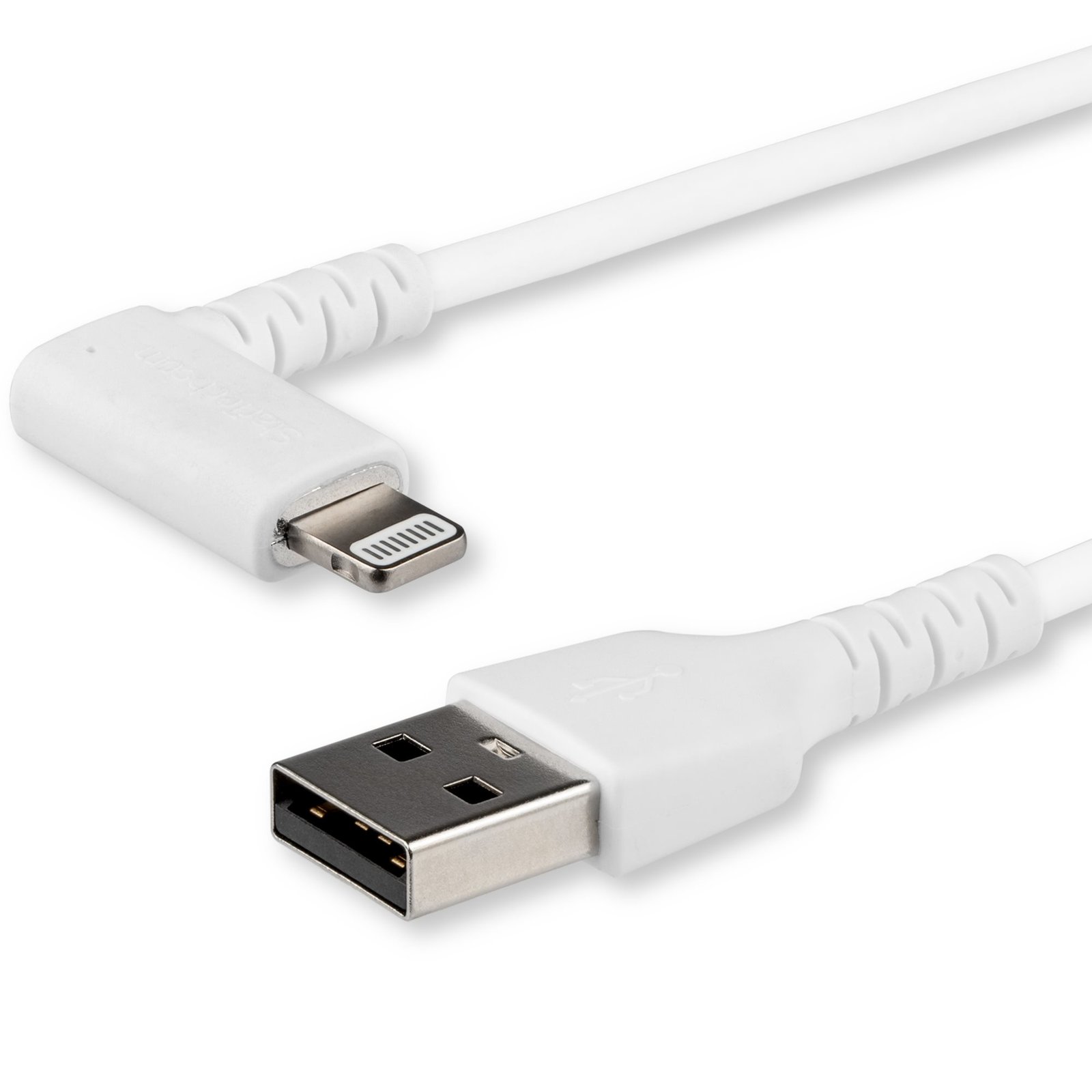 Startech Canada StarTech.com 6ft (2m) Durable USB A to Lightning Cable - White 90° Right Angled RUSBLTMM2MWR