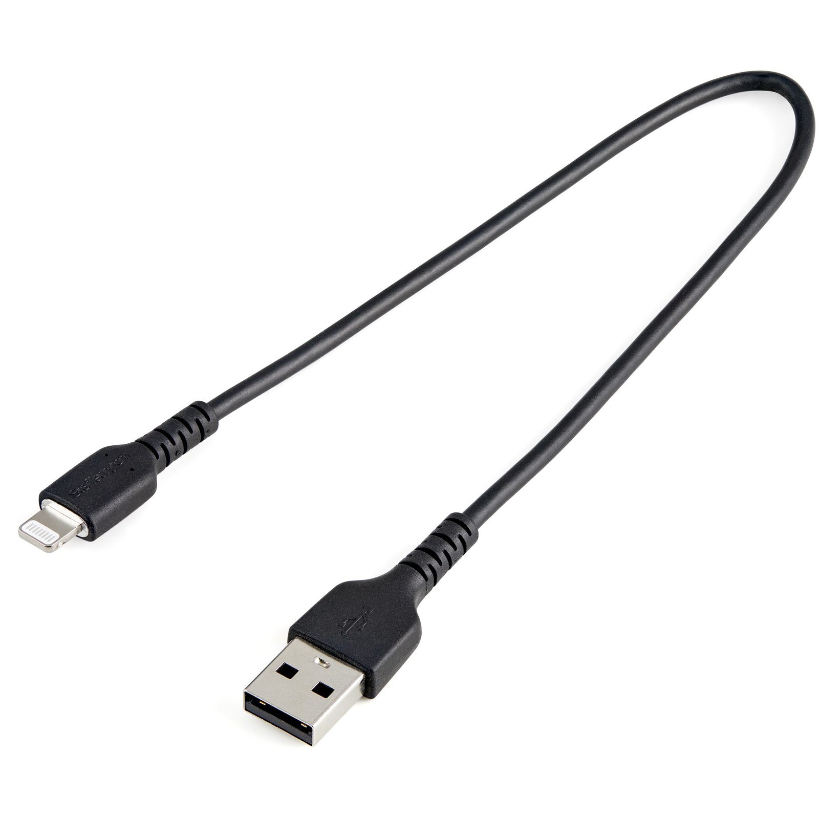 Startech Canada StarTech.com 12inch (30cm) Durable Black USB-A to Lightning Cable - Heavy Duty RUSBLTMM30CMB