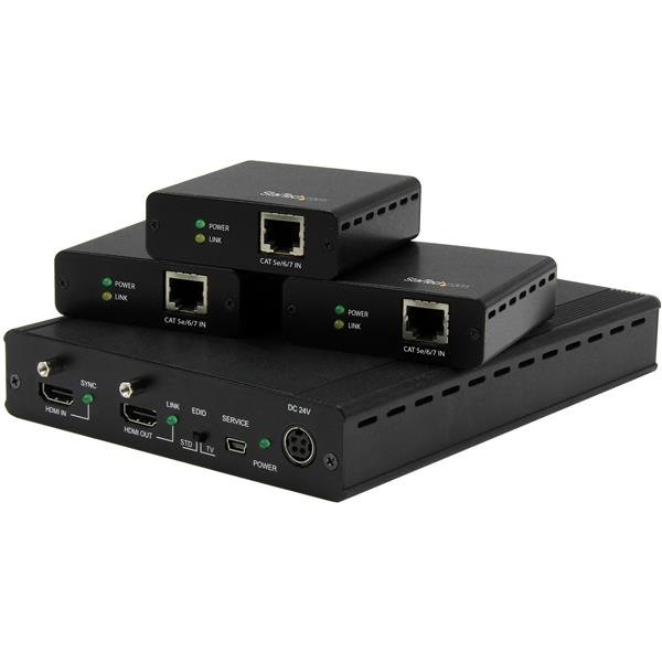 Startech Canada StarTech.com 3-Port HDBaseT Extender Kit with 3 Receivers - 1x3 HDMI over CAT5e ST124HDBT