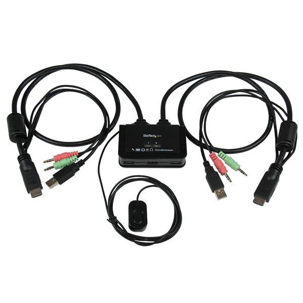 Startech Canada StarTech.com 2 Port USB HDMI Cable KVM Switch with Audio and Remote – Powered SV211HDUA