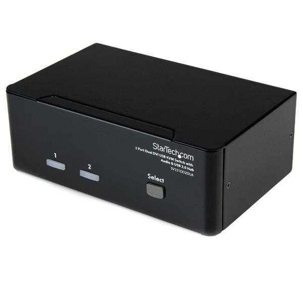 Startech Canada StarTech.com 2 Port Dual DVI USB KVM Switch with Audio & 2.0 Hub - TAA SV231DD2DUA
