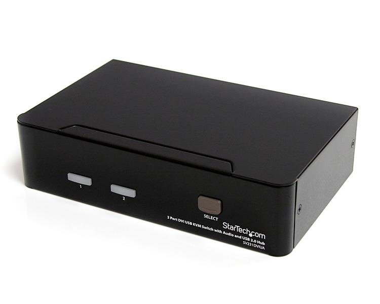 Startech Canada StarTech.com 2 Port DVI USB KVM Switch with Audio and 2.0 Hub - TAA SV231DVIUA