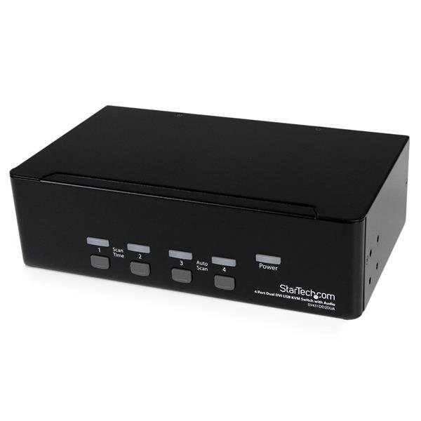 Startech Canada StarTech.com 4 Port Dual DVI USB KVM Switch with Audio & 2.0 Hub - TAA SV431DD2DUA