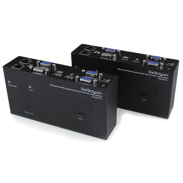 Startech Canada StarTech.com USB Dual VGA over Cat5 KVM Console Extender - 650 ft / 200m - TAA SV565DUTPU