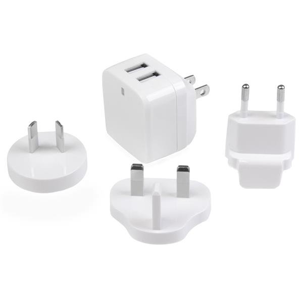 Startech Canada StarTech.com Dual-Port USB Wall Charger - International Travel - 17W/3.4A - White