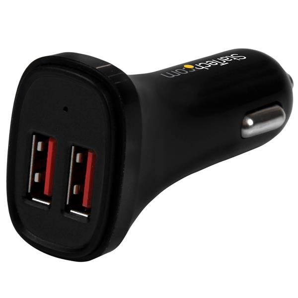 Startech Canada StarTech.com Dual-Port USB Car Charger - 24W/4.8A - Black USB2PCARBKS