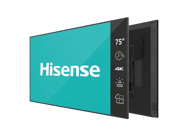 Hisense 75DM66D Signage Display 190.5 cm (75") LED Wi-Fi 500 cd/m² 4K Ultra HD Black Built-in