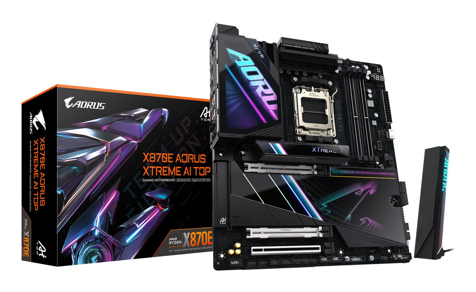GIGABYTE X870E AORUS XTREME AI TOP Motherboard - Supports AMD Ryzen 9000 Series CPUs, 18+2+2 phases X870EAXTREMEAITOP