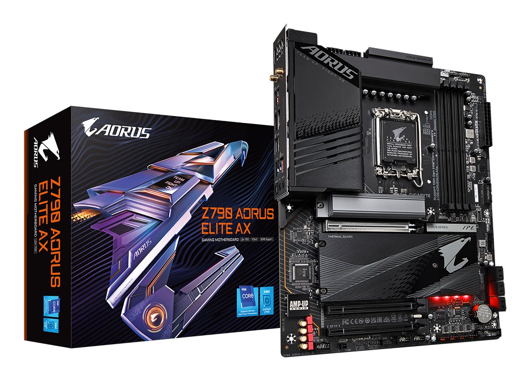 GIGABYTE Z790 AORUS ELITE AX Motherboard - Supports Intel Core 14th CPUs, 16*+2+１ Phases Digital