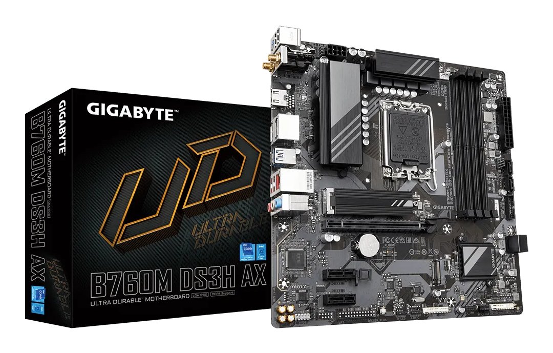 GIGABYTE B760M DS3H AX Motherboard - Supports Intel Core 14th Gen CPUs, 6+2+1 Phases Digital VRM,
