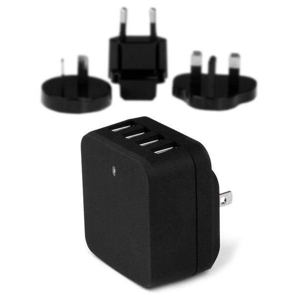 Startech Canada StarTech.com 4-Port USB Wall Charger - International Travel - 34W/6.8A - Black