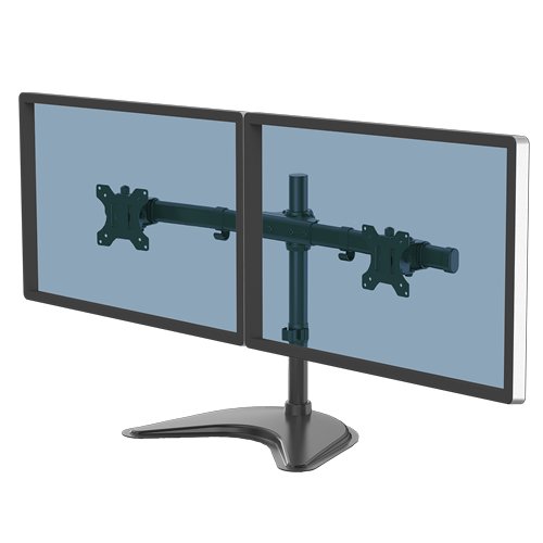 Fellowes Seasa Dual Monitor Arm - Freestanding Mount for 8KG 27 inch Screens - Ergonomic Adjustable 8043701