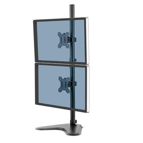 Fellowes Seasa Dual Stacking Monitor Arm - Freestanding Mount for 8KG 32 inch Screens - Ergonomic 8044001