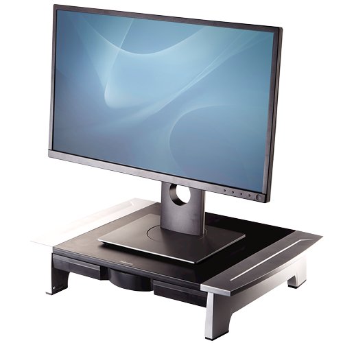 Fellowes Computer Monitor Stand with 5 Height Adjustments - Office Suites Riser Storage Tray - 8031101