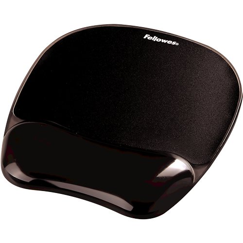 Fellowes Mouse Mat Wrist Support - Crystals Gel Pad with Non Slip Rubber Base - Ergonomic for 9112101