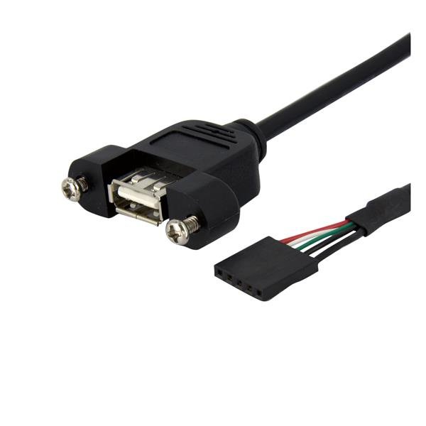 Startech Canada StarTech.com 1 ft Panel Mount USB Cable - A to Motherboard Header F/F USBPNLAFHD1