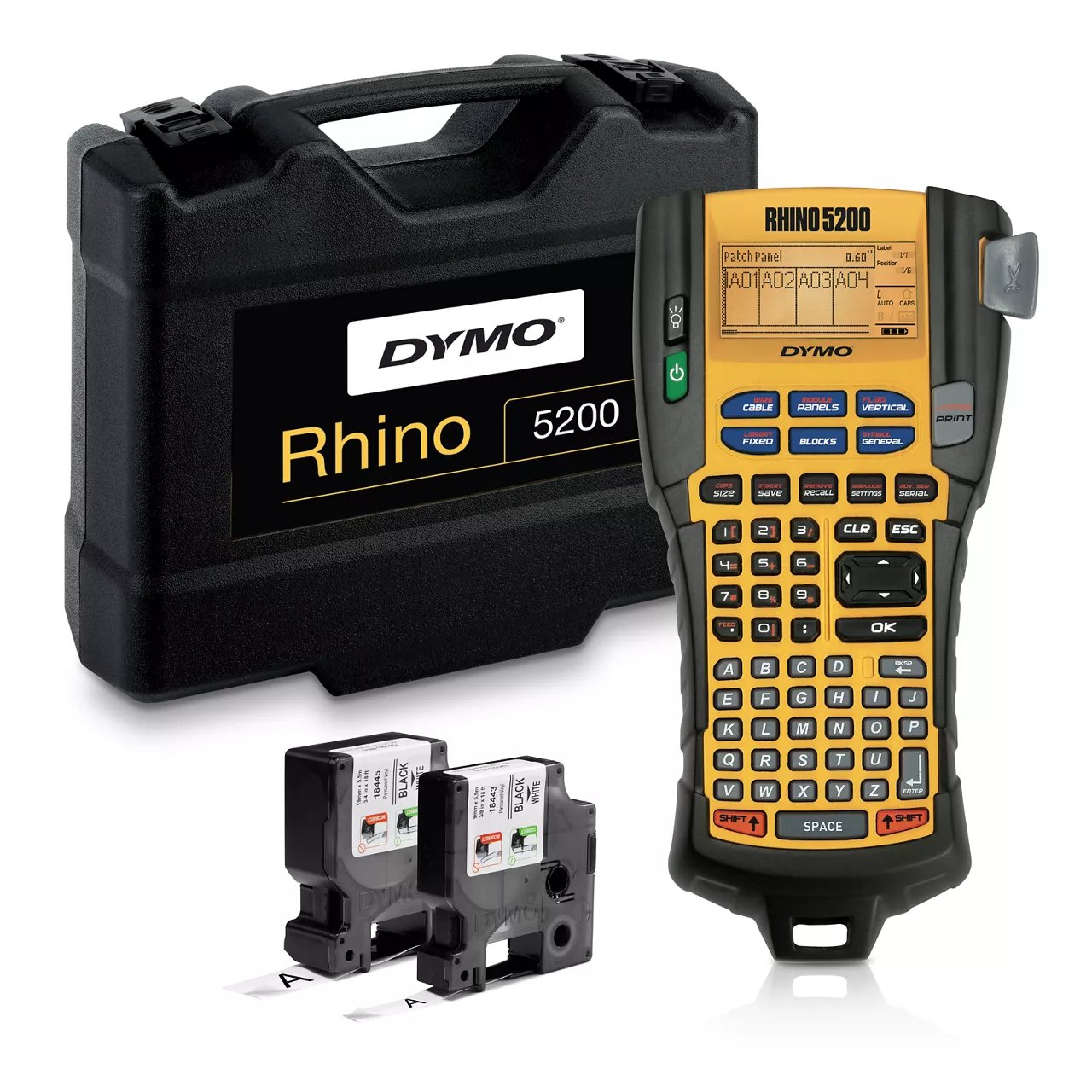 DYMO RHINO Industrial Label Maker | 5200 MakerTime-Saving Hot KeysPrints FastDurable For Job Sites 1756589